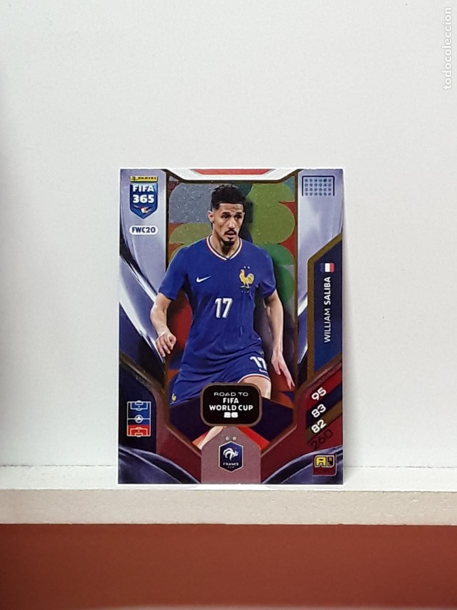 Cromos de F&uacute;tbol: FIFA 365 ADRENALYN 2025 2026 25 26 ALBUM PANINI LIGA N FWC20 FWC 20 FRANCIA WILLIAM SALIBA
