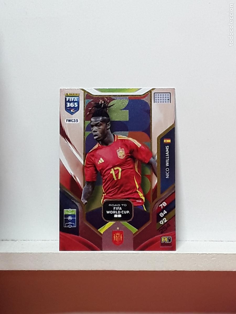 Cromos de F&uacute;tbol: FIFA 365 ADRENALYN 2025 2026 25 26 ALBUM PANINI LIGA N FWC35 FWC 35 ESPA&Ntilde;A SPAIN NICO WILLIAMS