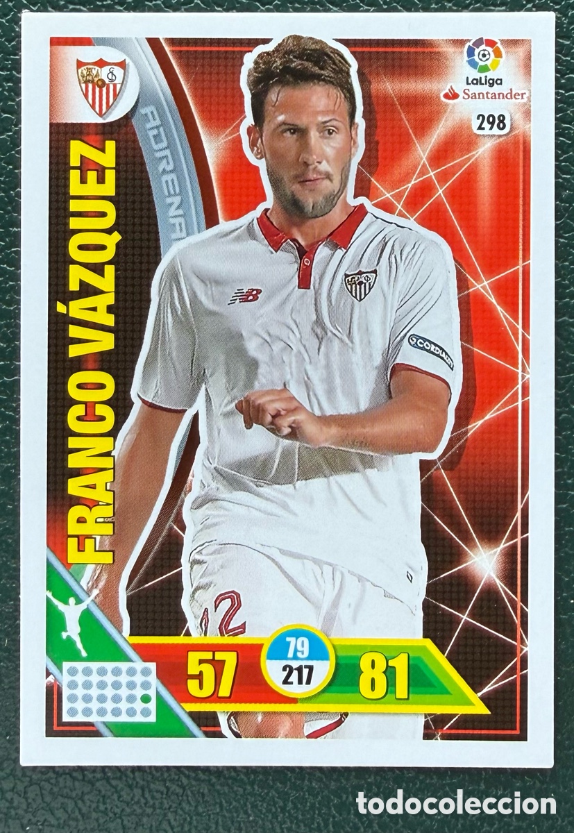 Cartes &agrave; collectionner de Football: 298 FRANCO VAZQUEZ SEVILLA FC FICHAS ALBUM ADRENALYN XL 2016 2017 16 17