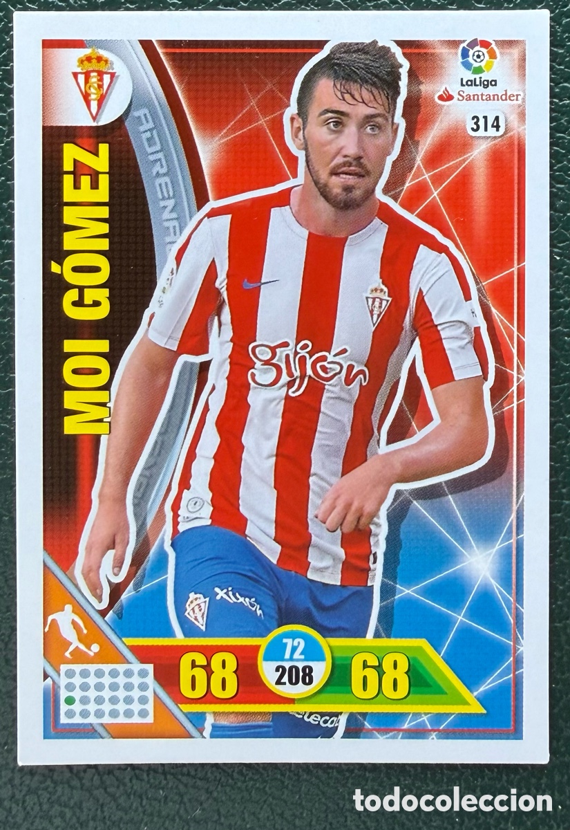Cromos de F&uacute;tbol: 314 MOI GOMEZ SPORTING DE GIJON FICHAS ALBUM ADRENALYN XL 2016 2017 16 17