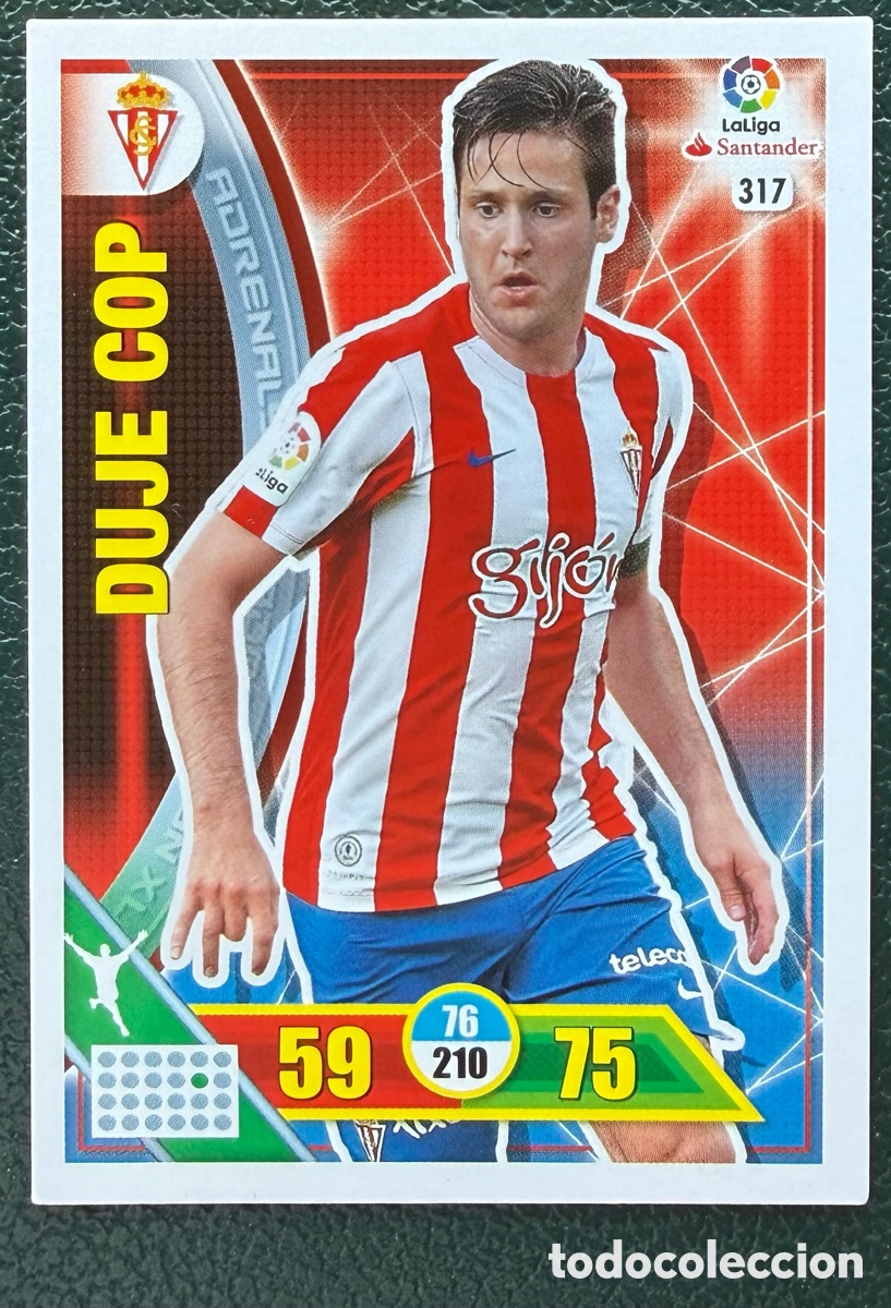 Cromos de F&uacute;tbol: 317 DUJE COP SPORTING DE GIJON FICHAS ALBUM ADRENALYN XL 2016 2017 16 17
