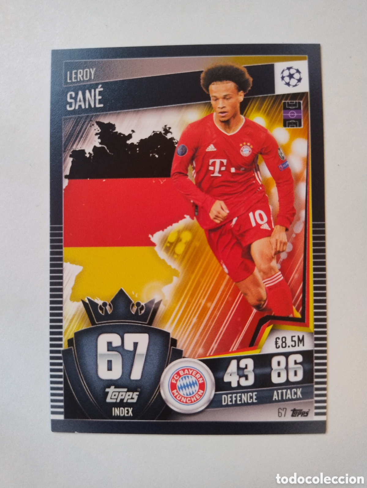 Cromos de F&uacute;tbol: 67 - Sane - Bayern Munich - Topps Match Attax 101 2020 - 2021