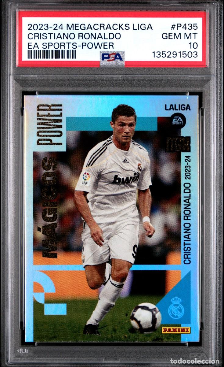 Cromos de F&uacute;tbol: Cristiano Ronaldo #P435 Real Madrid Panini Megacracks Liga BBVA 2023 24 Magicos Power PSA 10