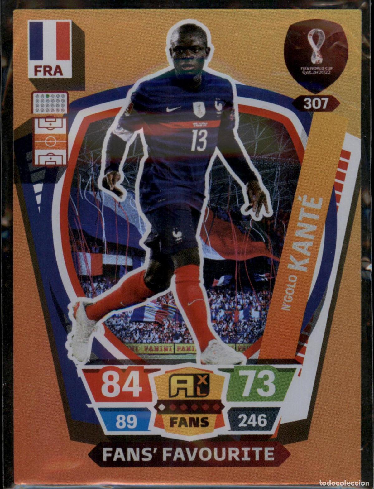 Cromos de Futebol: Kant&eacute; Fans Favourite N&ordm; 307 Francia Mundial Catar Qatar Adrenalyn XL 2022 Panini 22 FIFA World Cup