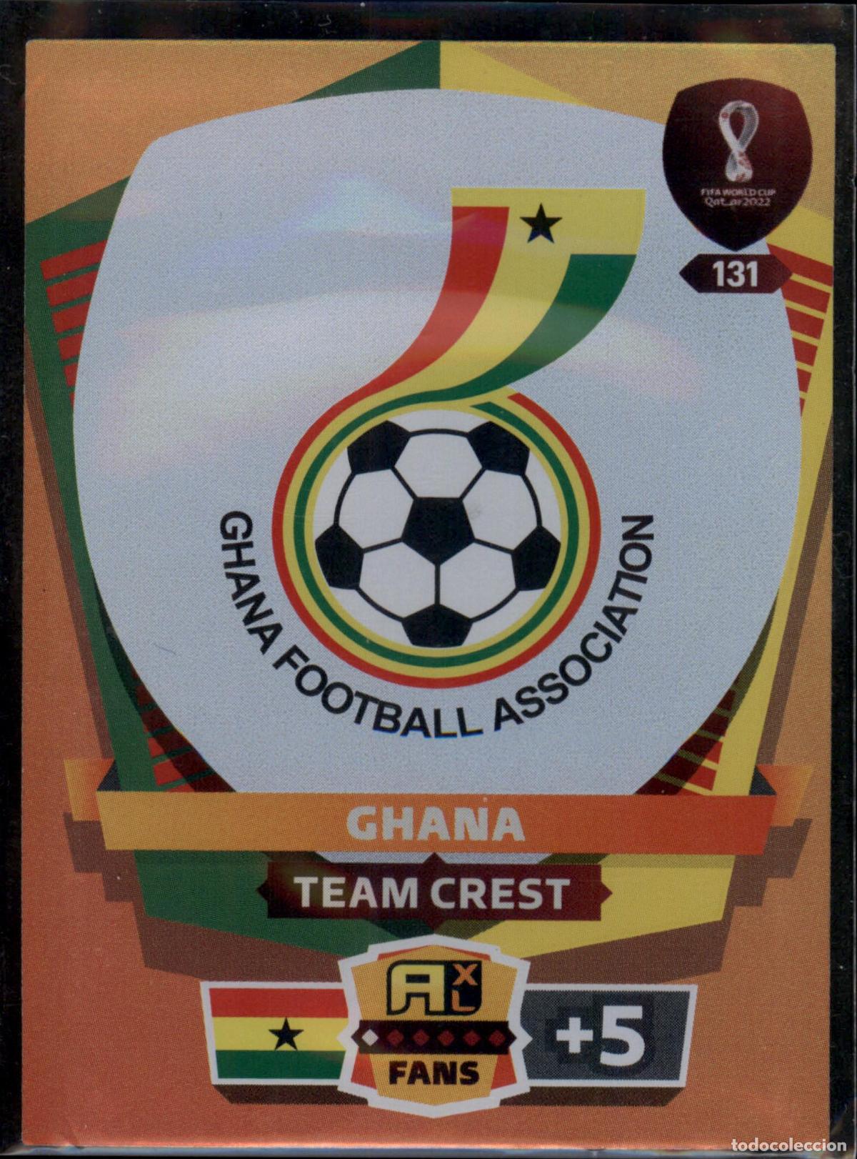 Cromos de F&uacute;tbol: Escudo Ghana N&ordm; 131 Mundial Catar Qatar Adrenalyn XL 2022 Panini 22 FIFA World Cup