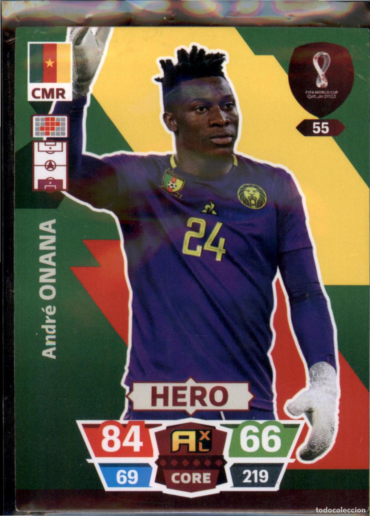 Cromos de F&uacute;tbol: Onana Hero N&ordm; 55 Camer&uacute;n Mundial Catar Qatar Adrenalyn XL 2022 Panini 22 FIFA World Cup