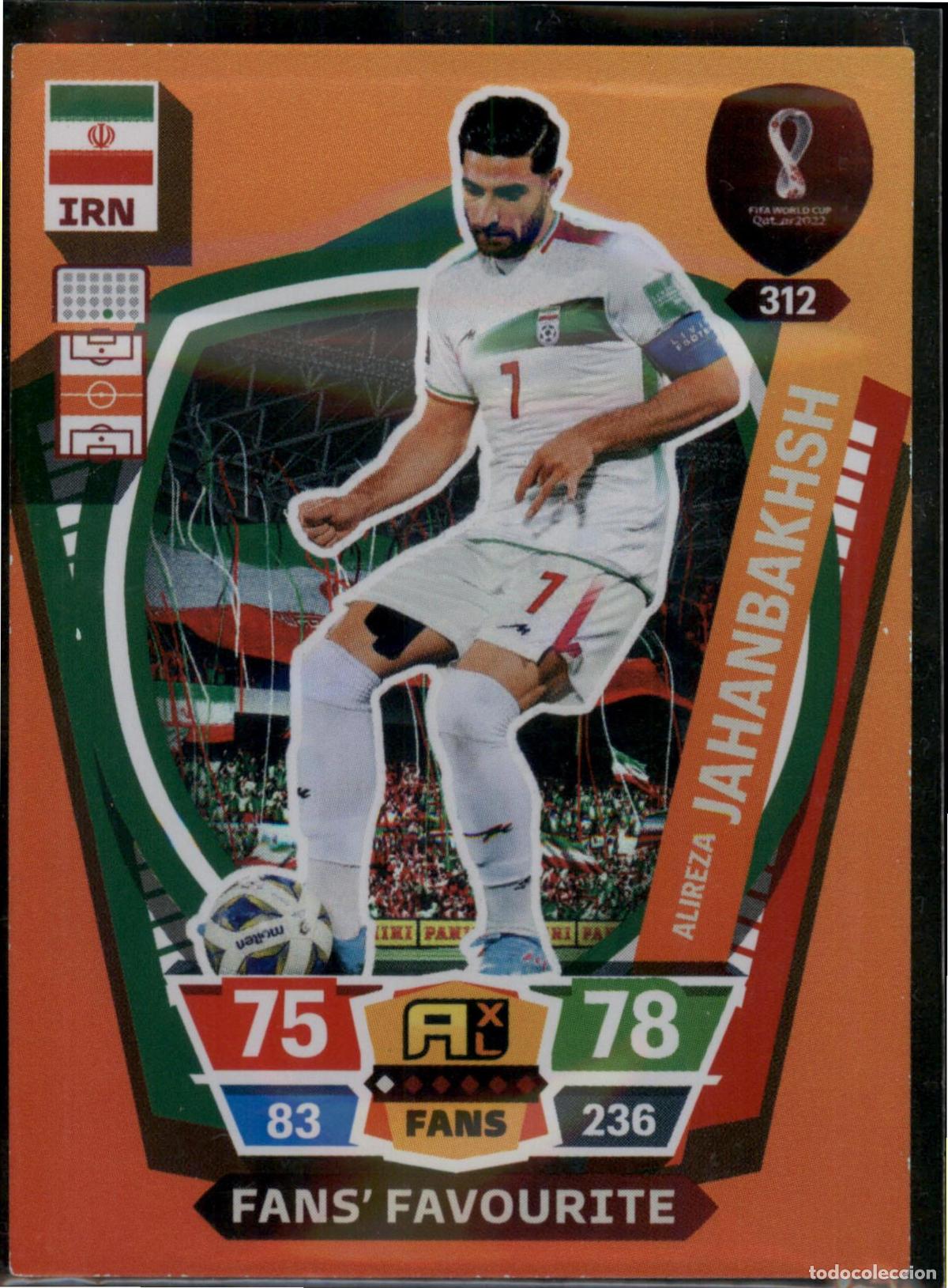 Cromos de F&uacute;tbol: Jahanbakhsh Fans' Favoruite N&ordm; 312 Ir&aacute;n Mundial Qatar Adrenalyn XL 2022 Panini 22 FIFA World Cup