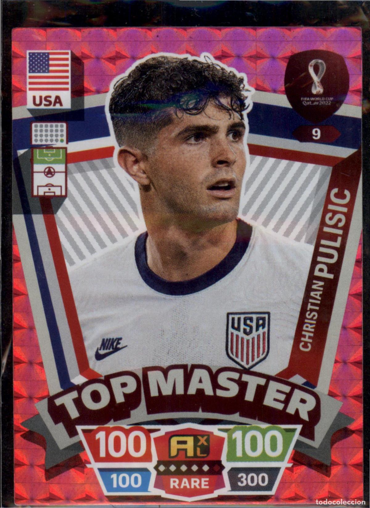 Cromos de F&uacute;tbol: Pulisic Top Master N&ordm; 9 Estados Unidos Mundial Qatar Adrenalyn XL 2022 Panini 22 FIFA World Cup