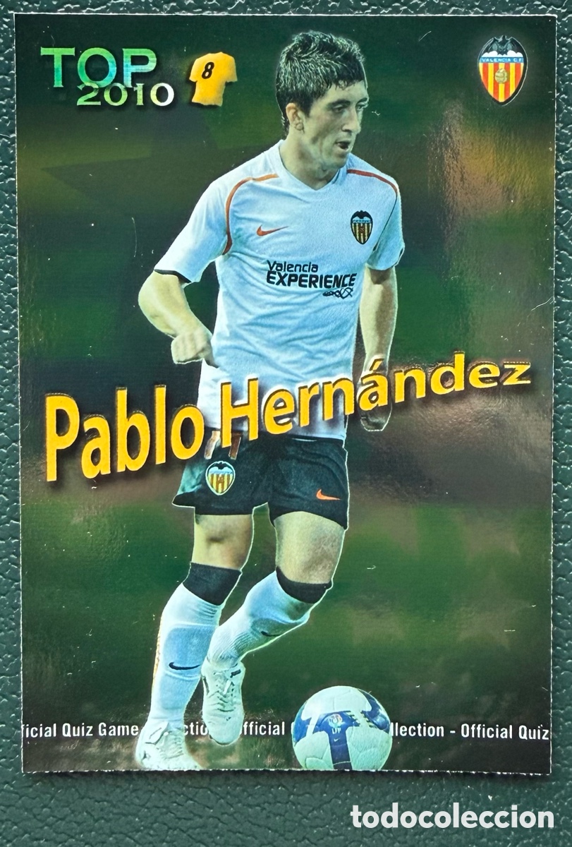 Cartes &agrave; collectionner de Football: 608 PABLO HERNANDEZ VALENCIA CF TOP VERDE LISO FICHAS ALBUM MUNDICROMO 2009 2010 09 10