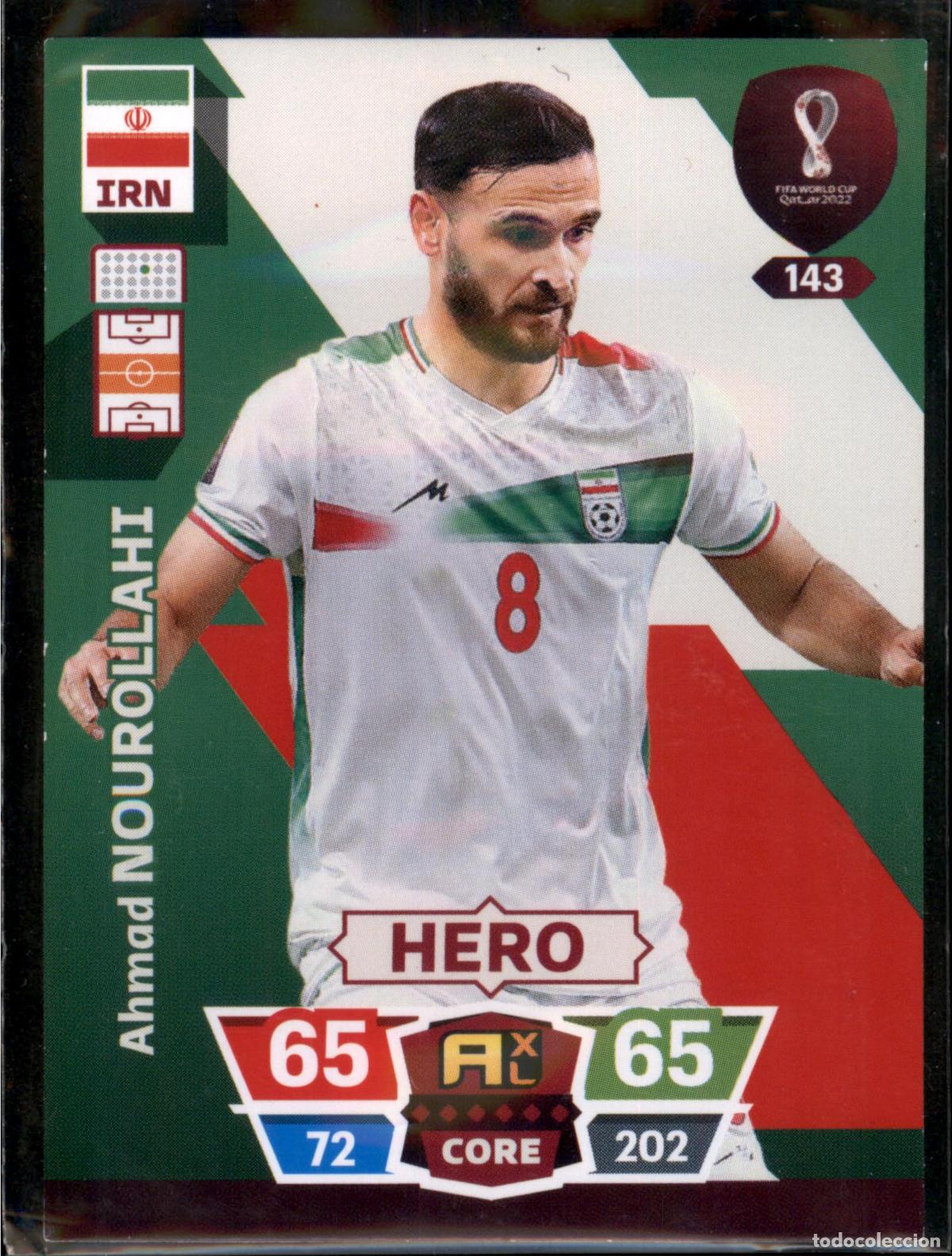 Cromos de F&uacute;tbol: Nourollahi Hero N&ordm; 143 Ir&aacute;n Mundial Qatar Adrenalyn XL 2022 Panini 22 FIFA World Cup