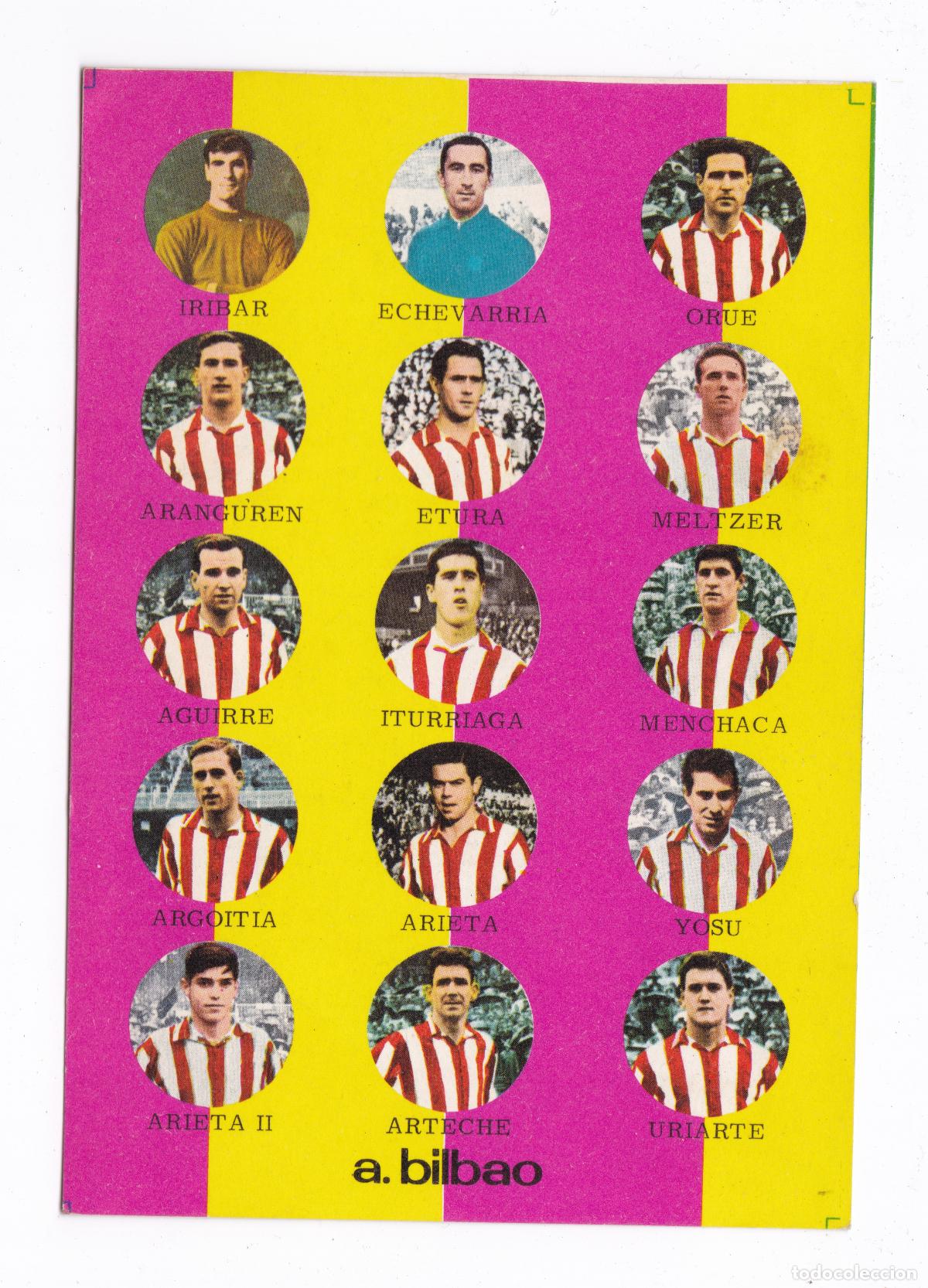 Cromos de F&uacute;tbol: Athletic de Bilbao. N&ordm;1. Ediciones Tarjefher. Ediciones Fher. Cromo tipo postal.