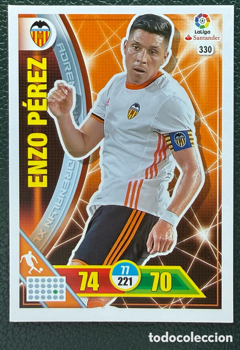 Cromos de Futebol: 330 ENZO PEREZ VALENCIA CF FICHAS ALBUM ADRENALYN XL 2016 2017 16 17