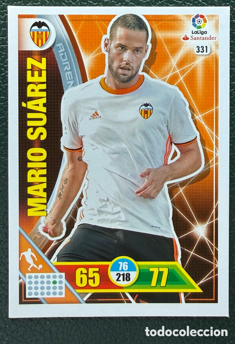 Cromos de Futebol: 331 MARIO SUAREZ VALENCIA CF FICHAS ALBUM ADRENALYN XL 2016 2017 16 17