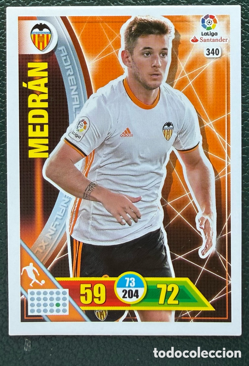 Fu&szlig;ball-Sticker: 340 MEDRAN VALENCIA CF FICHAS ALBUM ADRENALYN XL 2016 2017 16 17