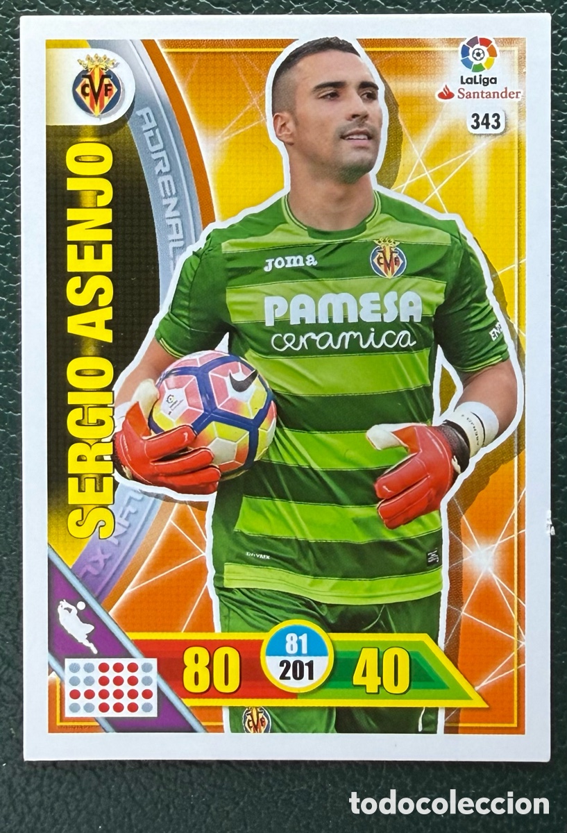 Cartes &agrave; collectionner de Football: 343 SERGIO ASENJO VILLARREAL CF FICHAS ALBUM ADRENALYN XL 2016 2017 16 17