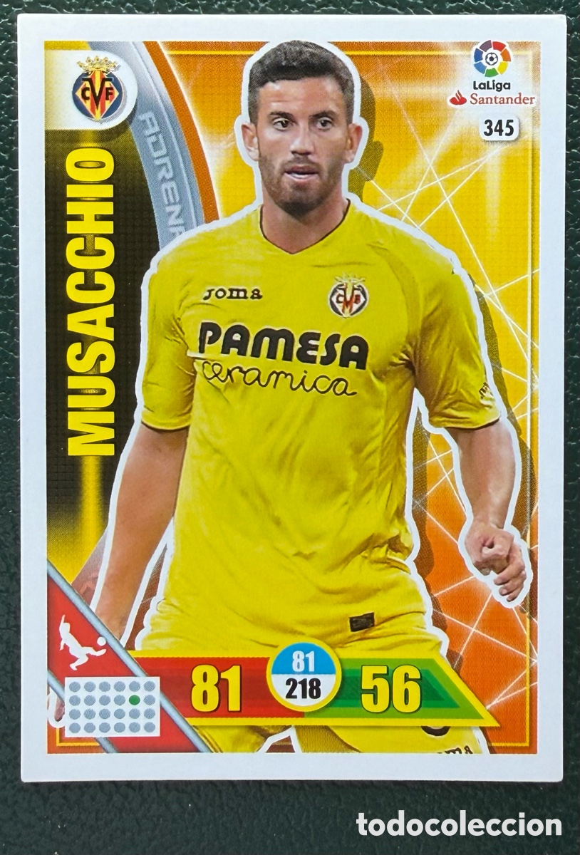Cartes &agrave; collectionner de Football: 345 MUSACCHIO VILLARREAL CF FICHAS ALBUM ADRENALYN XL 2016 2017 16 17
