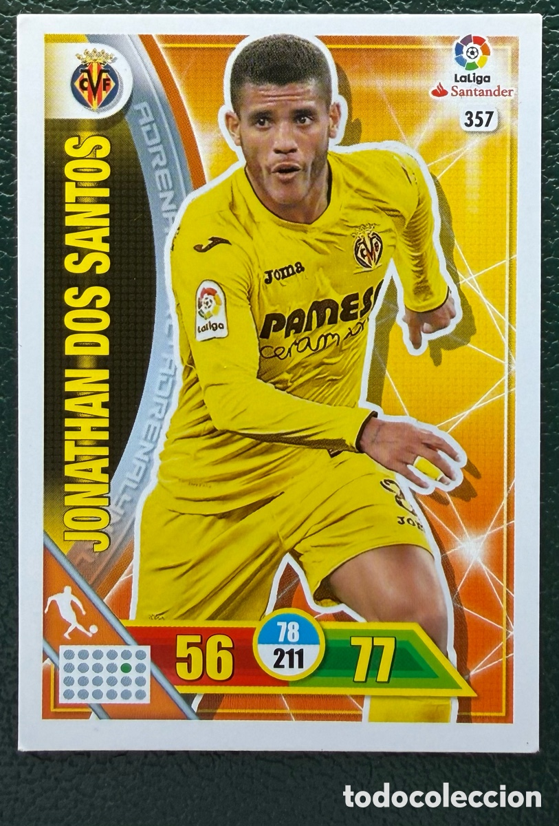 Cromos de F&uacute;tbol: 357 JONATHAN DOS SANTOS VILLARREAL CF FICHAS ALBUM ADRENALYN XL 2016 2017 16 17
