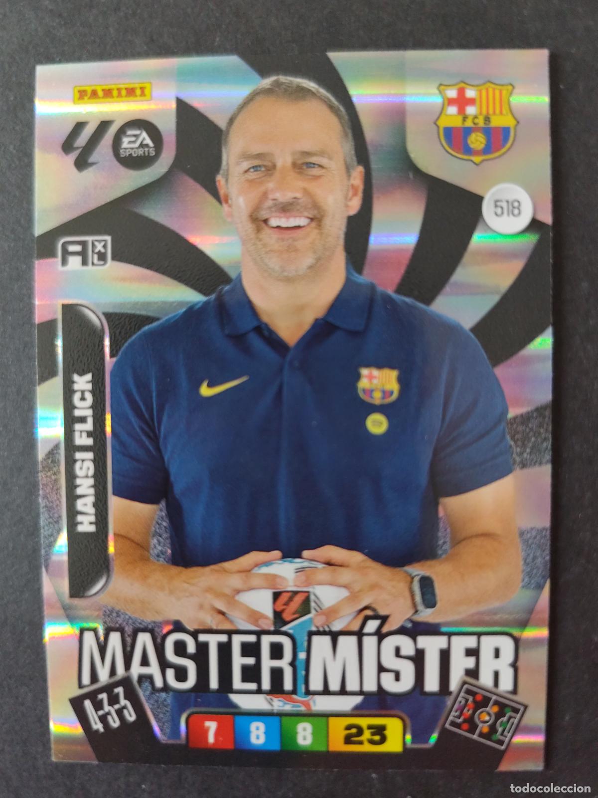 Cromos de F&uacute;tbol: 518 HANSI FLICK BARCELONA BAR&Ccedil;A MASTER M&Iacute;STER ADRENALYN 2025 2026 25 26 PEDIDO M&Iacute;NIMO 2&euro;