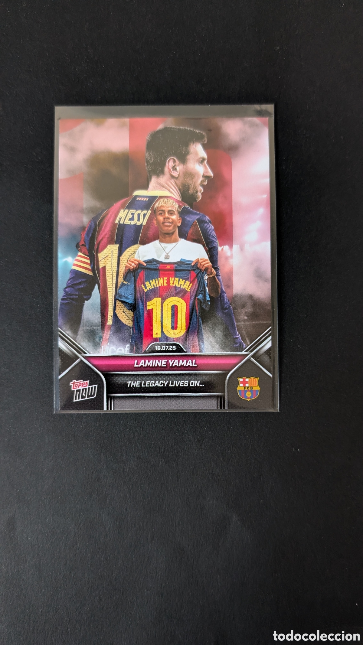 Cromos de F&uacute;tbol: LAMINE YAMAL MESSI BARCELONA TOPPS LEGACY LIVES 002 NUEVO