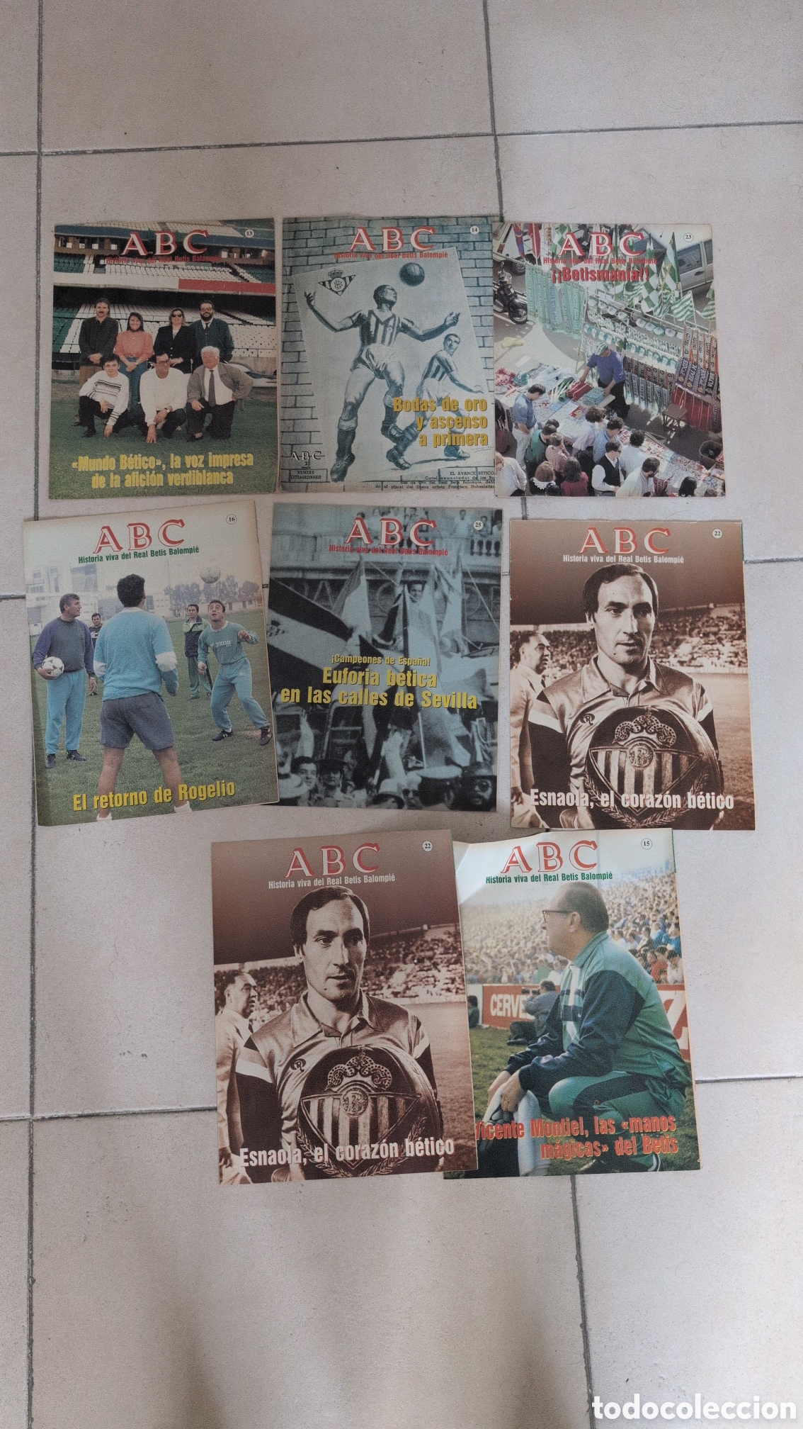 Cromos de F&uacute;tbol: LOTE 8 FASCICULOS ABC HISTORIA VIVA DEL REAL BETIS BALOMPIE BUEN ESTADO