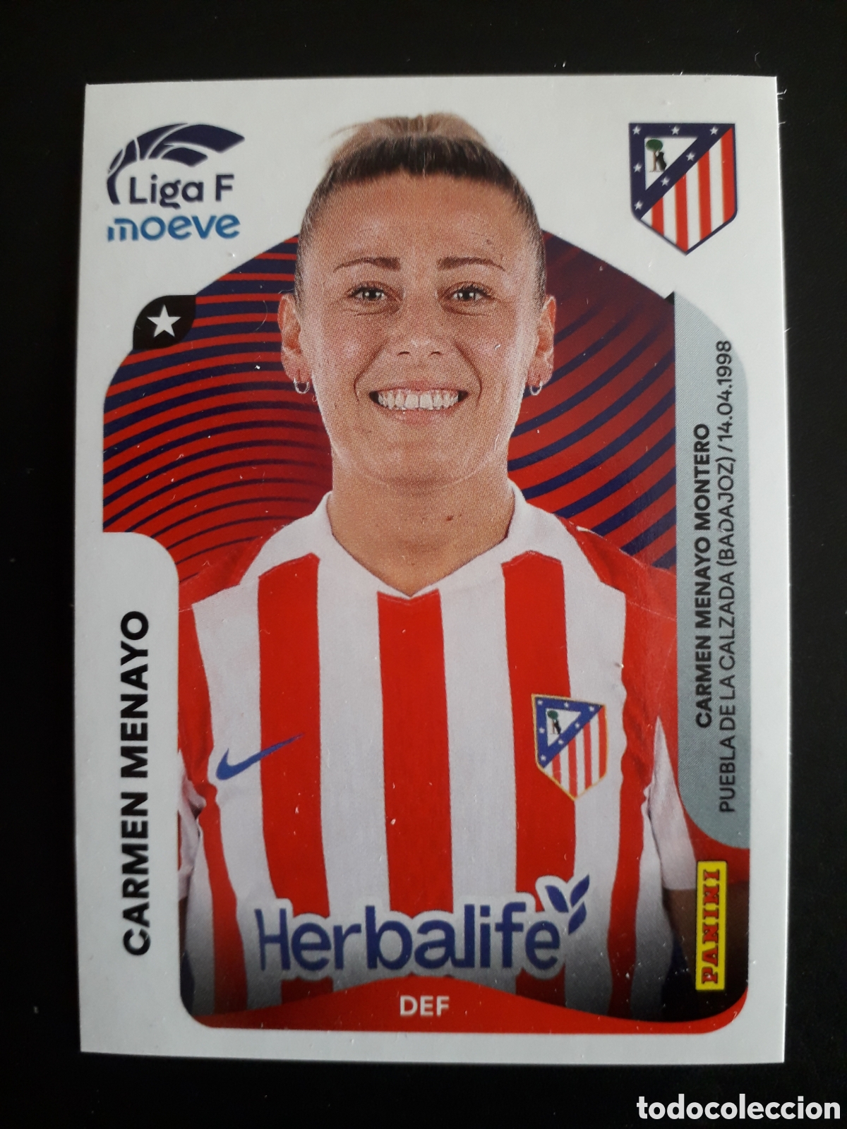 Football Stickers: CARMEN MENAYO AT MADRID N&deg; 47 B LIGA F FEMENINA 2025 2026 25 26 PANINI SIN PEGAR PEDIDO M&Iacute;NIMO 3&euro;