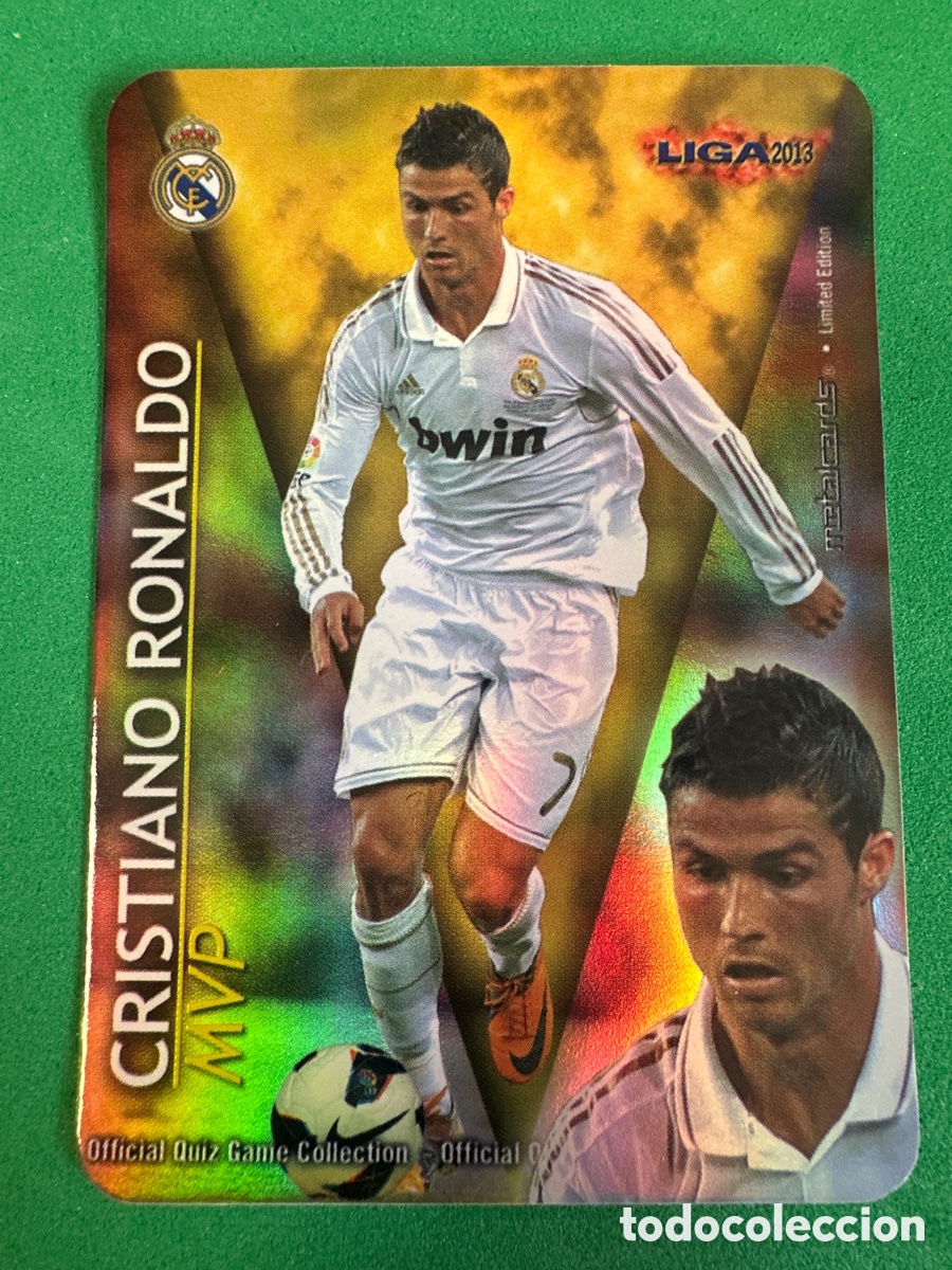 Cartes &agrave; collectionner de Football: 1/1 CRISTIANO RONALDO(R.MADRID) MVP BRILLO LISO MUNDICROMO 2013 12 13 LIMITED EDITION METALCARD