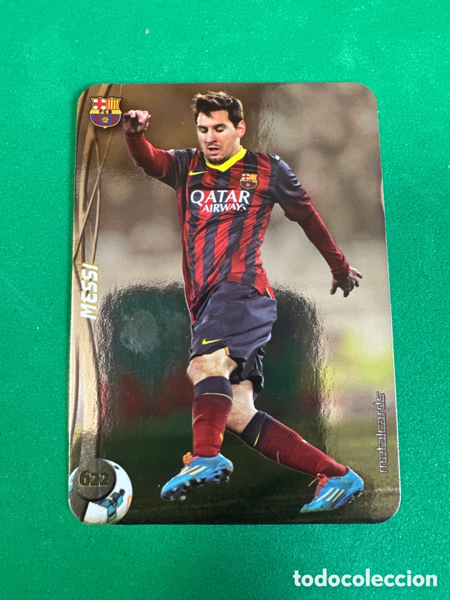 Cartes &agrave; collectionner de Football: 622 MESSI(F.C.BARCELONA)TOP 9 BRILLO LISO MUNDICROMO 2015 14 15 METALCARD