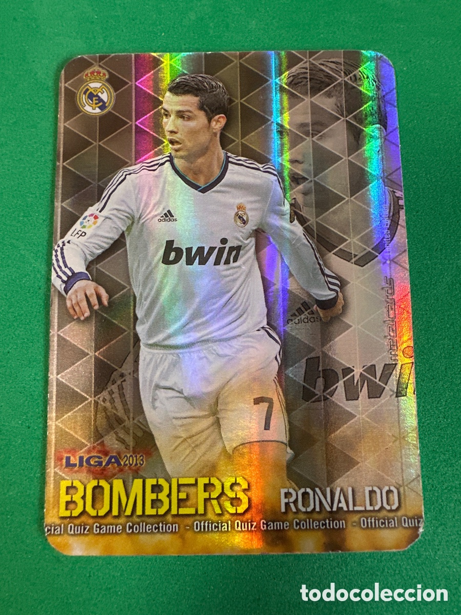 Cromos de F&uacute;tbol: 2/21 CRISTIANO RONALDO(R.MADRID) BOMBERS RAYAS V. MUNDICROMO 2013 12 13 LIMITED EDITION METALCARD
