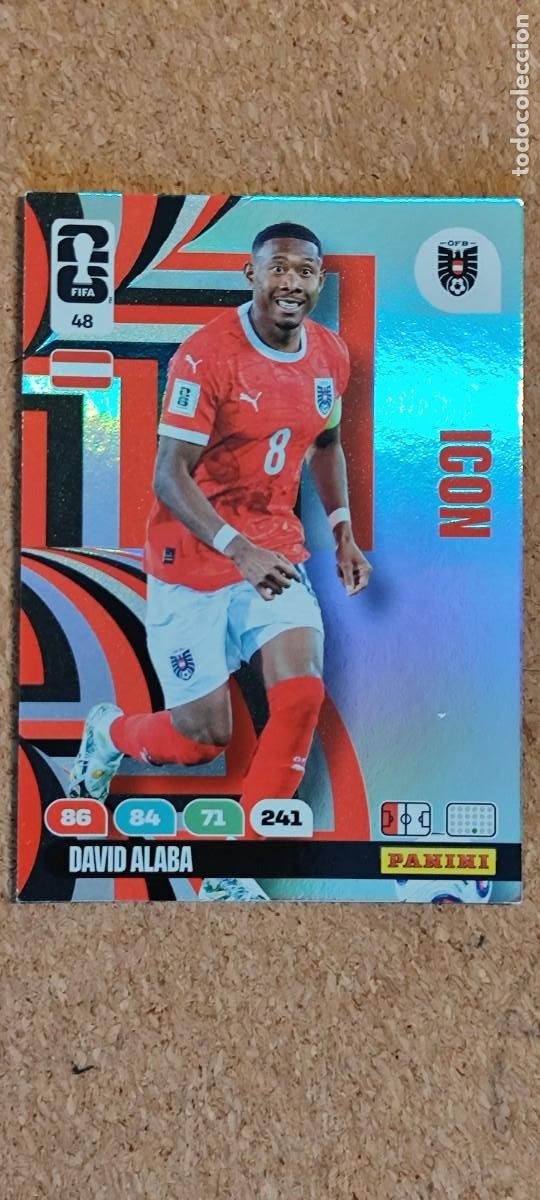 Cromos de F&uacute;tbol: ADRENALYN XL FIFA WORLD CUP 2026 CARD ICON ALABA AUSTRIA # 48 PANINI