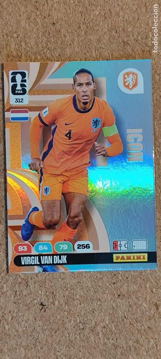 Cromos de F&uacute;tbol: ADRENALYN XL FIFA WORLD CUP 2026 CARD ICON VAN DIJK HOLANDA # 312 PANINI