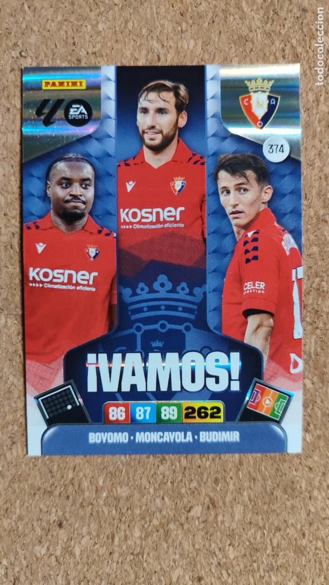 Cromos de F&uacute;tbol: ADRENALYN XL LA LIGA 2025/26 CARD VAMOS OSASUNA # 374 PANINI