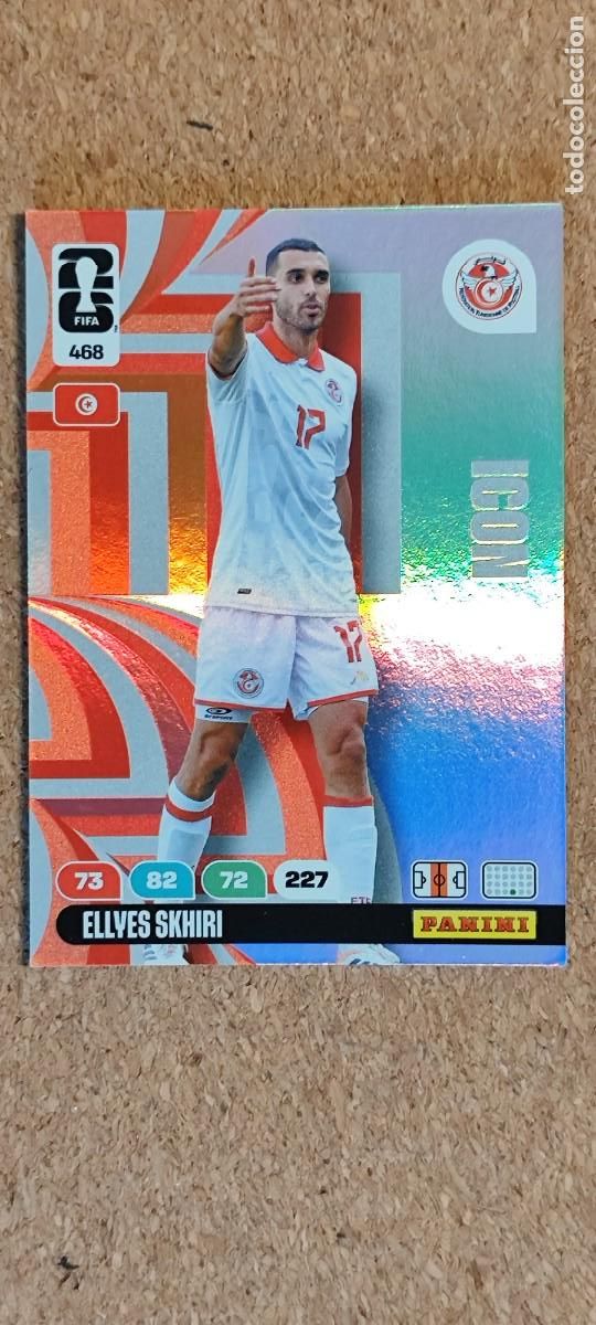 Cromos de F&uacute;tbol: ADRENALYN XL FIFA WORLD CUP 2026 CARD ICON SKHIRI TUNEZ # 468 PANINI