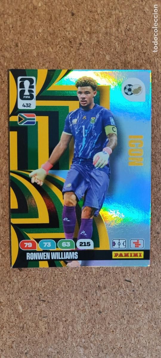 Cromos de F&uacute;tbol: ADRENALYN XL FIFA WORLD CUP 2026 CARD ICON WILLIAMS SUDRAFRICA # 432 PANINI