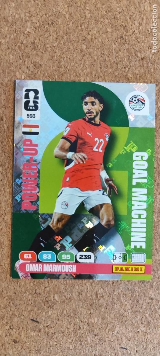 Cromos de F&uacute;tbol: ADRENALYN XL FIFA WORLD CUP 2026 CARD POWER-UP MARMOUSH EGIPTO # 593 PANINI