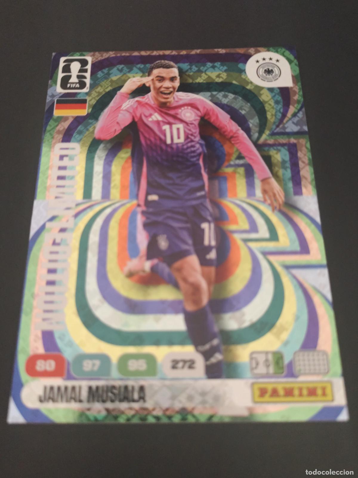 Cromos de F&uacute;tbol: JAMAL MUSIALA ALEMANIA XXL EDICI&Oacute;N LIMITADA ADRENALYN MUNDIAL FIFA WORLD CUP 2026 PANINI 14x10 CM