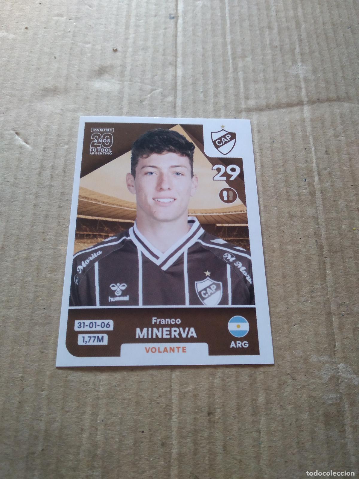 Cromos de F&uacute;tbol: PLA 10 FRANCO MINERVA PLATENSE CROMO FUTBOL ARGENTINO PANINI LIGA ARGENTINA 2025