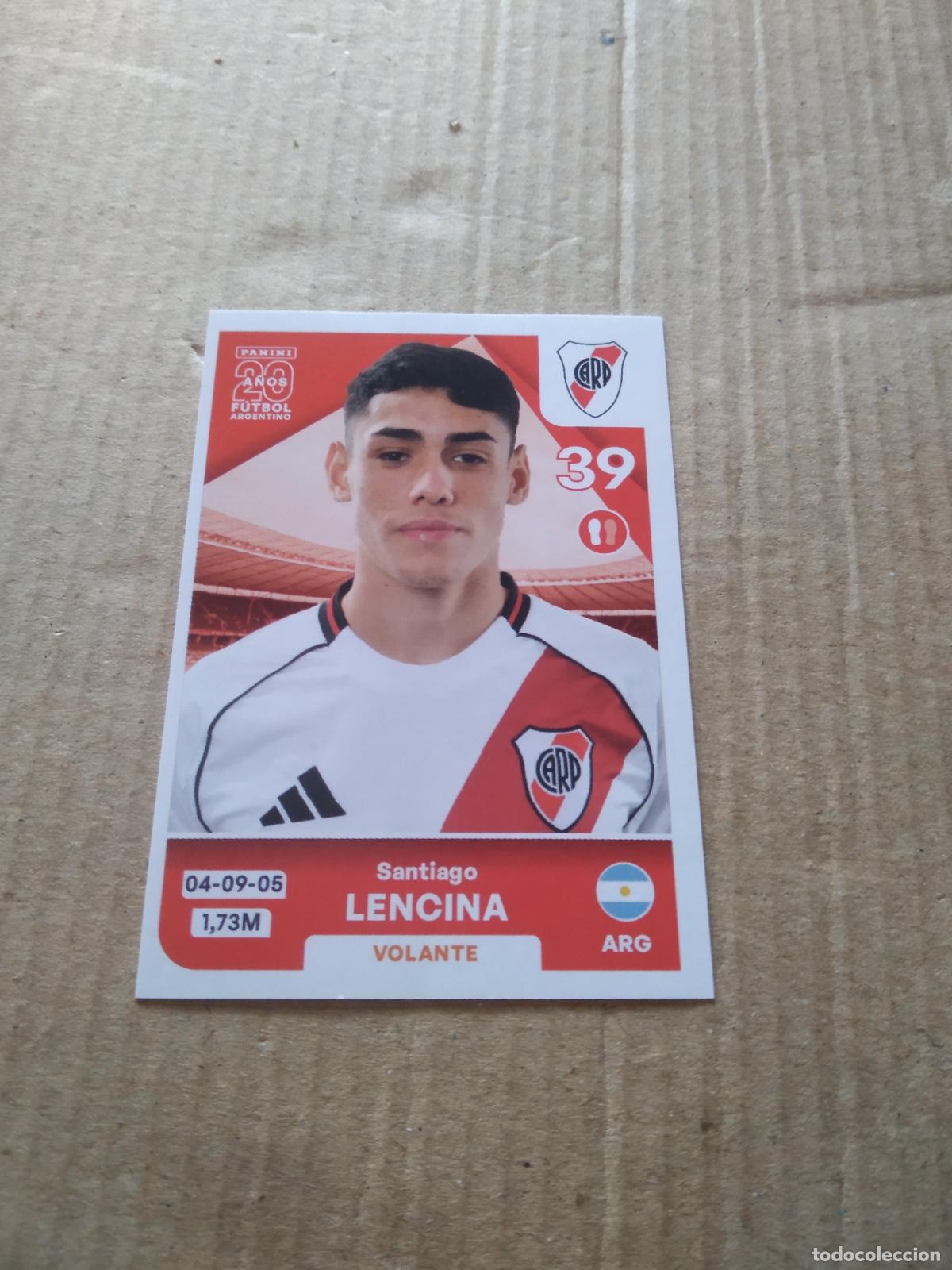 Cromos de F&uacute;tbol: RIV 13 SANTIAGO LENCINA RIVER PLATE CROMO FUTBOL ARGENTINO PANINI LIGA ARGENTINA 2025