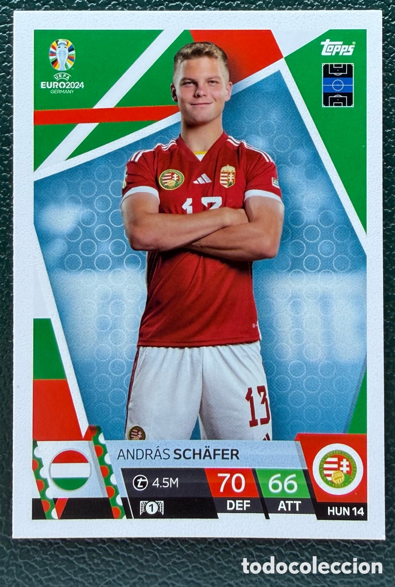 Cromos de F&uacute;tbol: HUN 14 ANDRAS SCHAFER HUNGRIA FICHAS ALBUM TOPPS UEFA EURO 2024 MATCH ATTAX