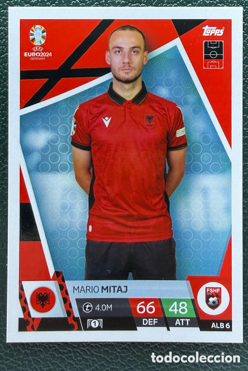 Cromos de F&uacute;tbol: ALB 6 MARIO MITAJ ALBANIA FICHAS ALBUM TOPPS UEFA EURO 2024 MATCH ATTAX