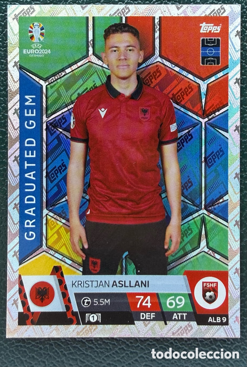 Cromos de Futebol: ALB 9 KRISTJAN ASLLANI ALBANIA GRADUATED GEM FICHAS ALBUM TOPPS UEFA EURO 2024 MATCH ATTAX