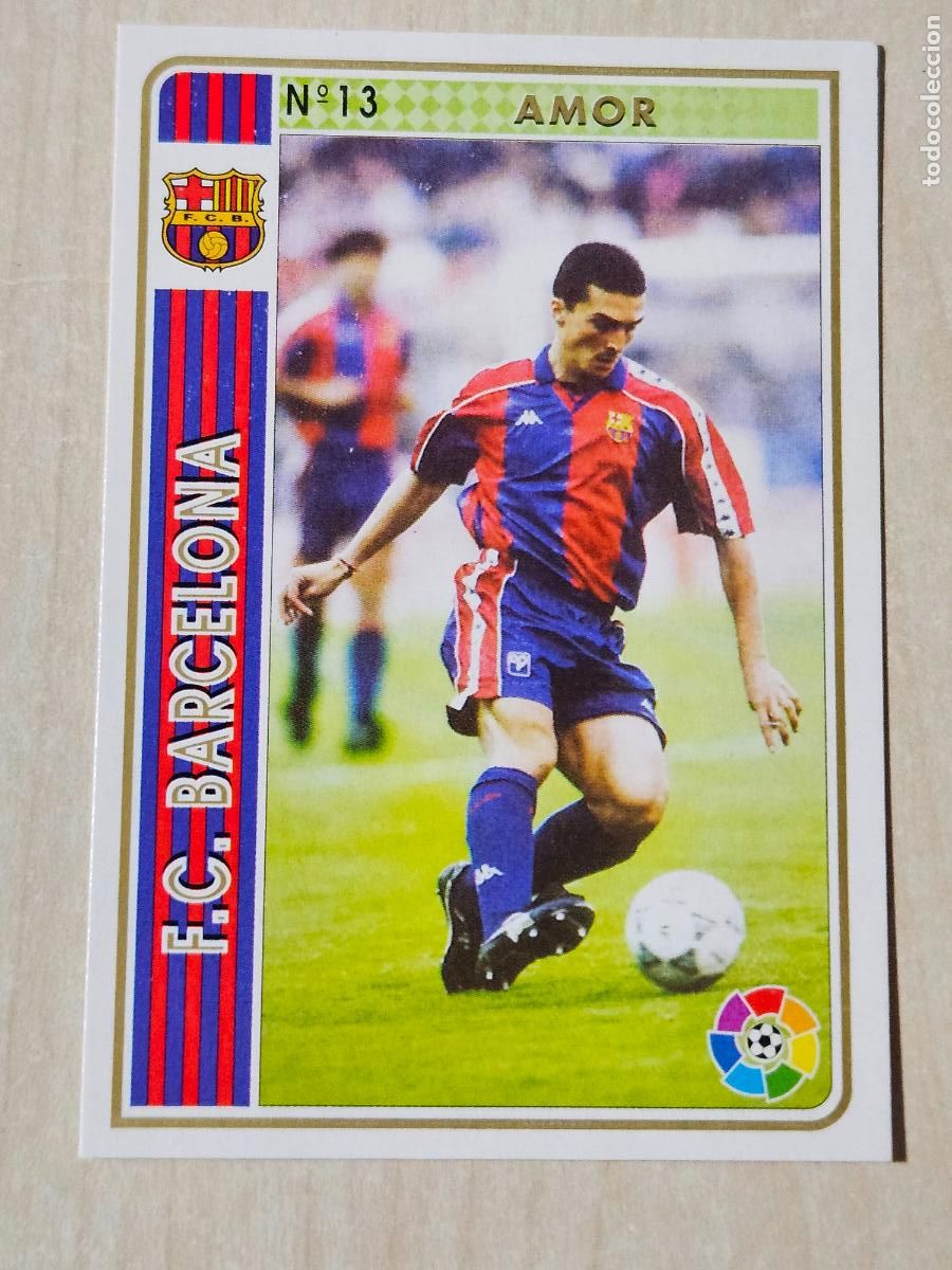 Cromos de F&uacute;tbol: N&ordm; 13 AMOR - LAS FICHA DE LA LIGA MUNDICROMO 94 95 - BARCELONA
