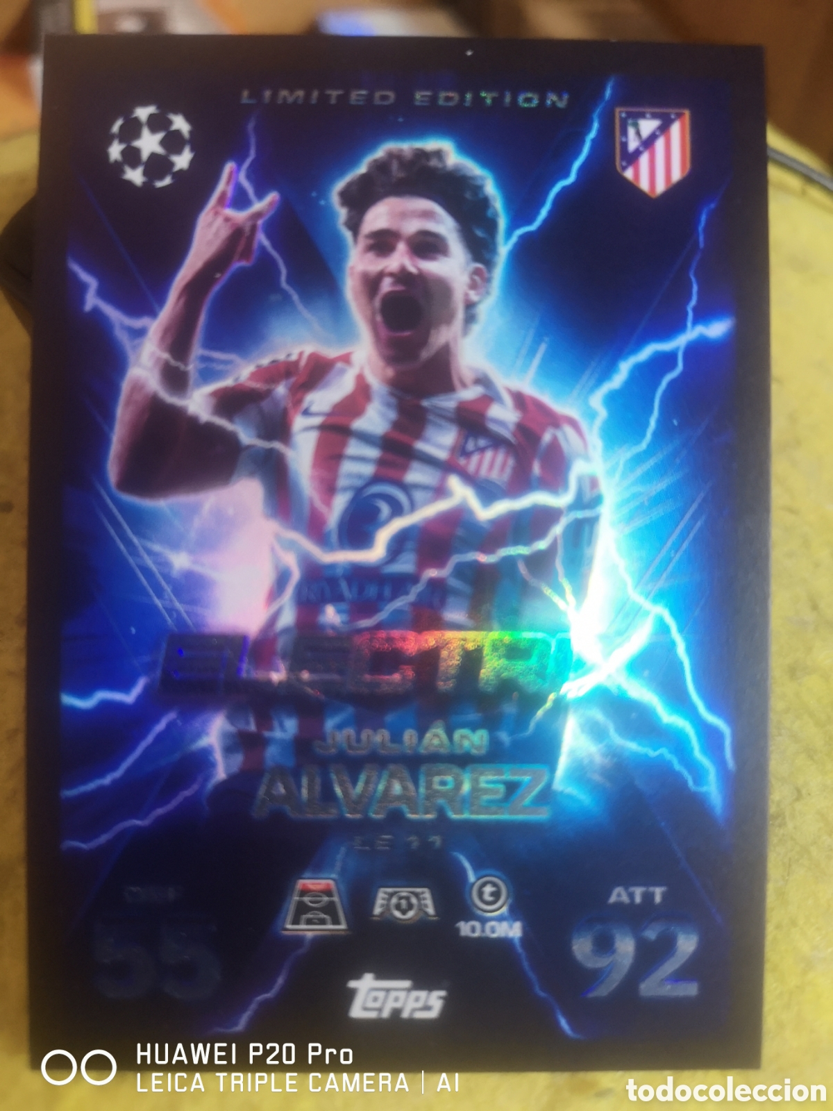 Cromos de F&uacute;tbol: LE 11 JULIAN ALVAREZ EDICI&Oacute;N LIMITADA ELECTRIX MATCH ATTAX EXTRA 2025 2026 ATLETICO DE MADRID