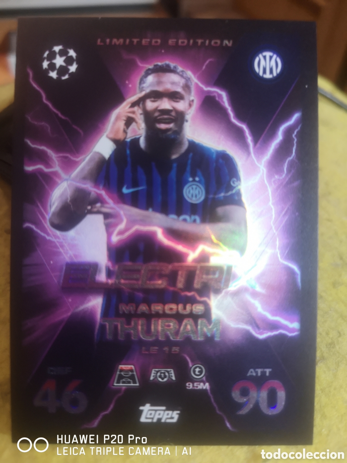 Cromos de F&uacute;tbol: LE 15 MARCUS THURAM EDICI&Oacute;N LIMITADA ELECTRIX MATCH ATTAX EXTRA 2025 2026 INTER MILAN
