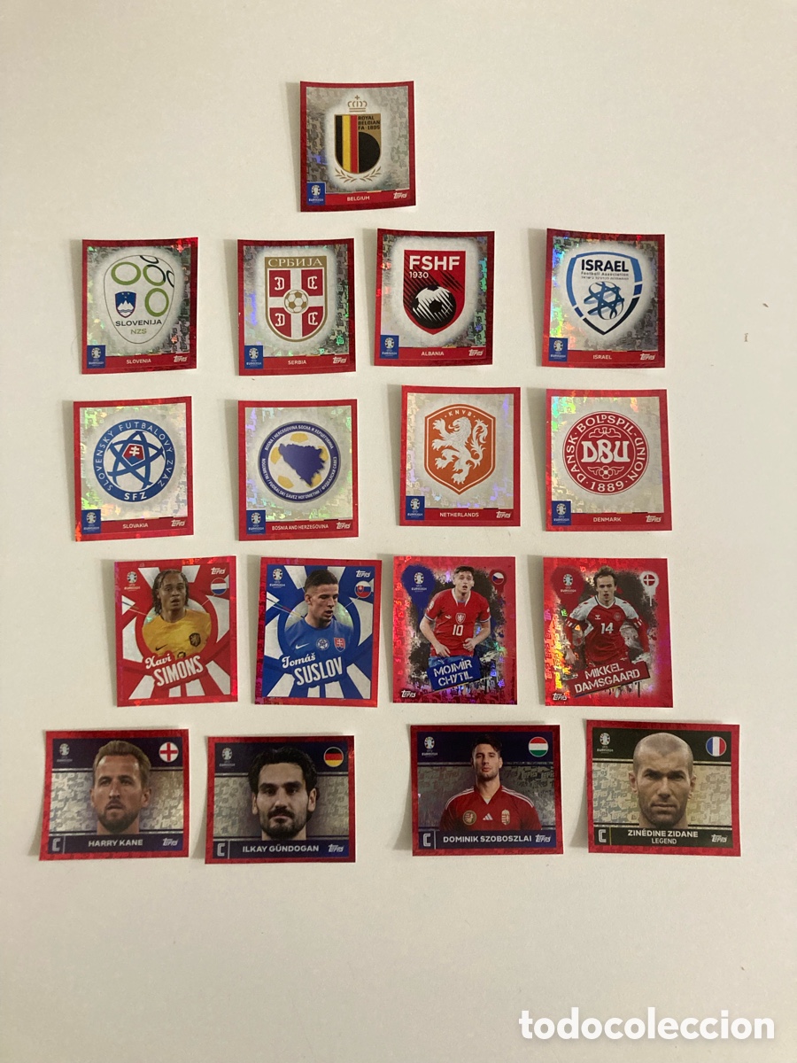 Cromos de F&uacute;tbol: Lote 17 paralelos topps foil-version Suiza-Parallel-Swiss-Euro 2024-Topps