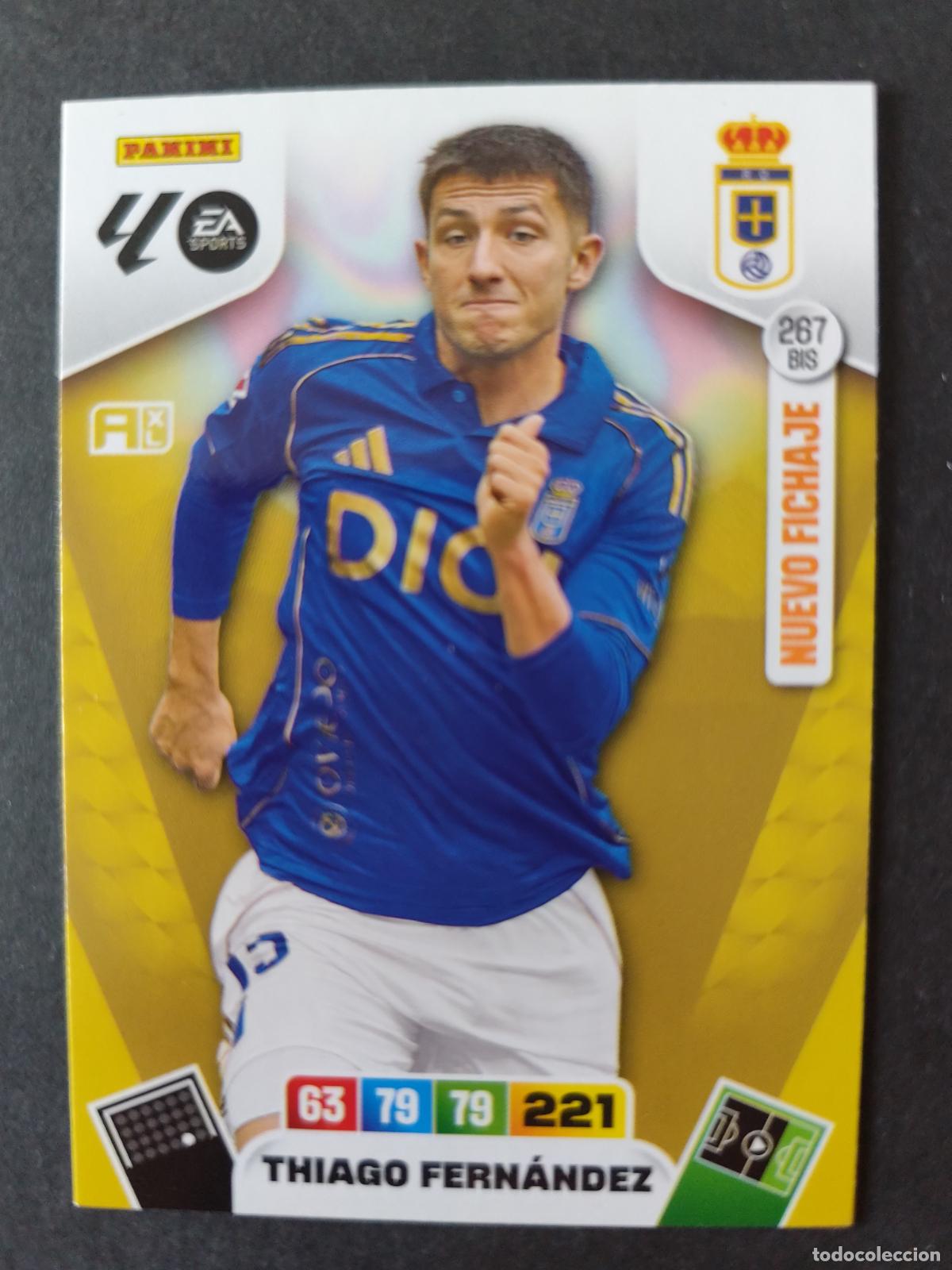 Cromos de F&uacute;tbol: 267 BIS THIAGO FERN&Aacute;NDEZ OVIEDO NUEVO FICHAJE ACTUALIZACI&Oacute;N ADRENALYN 2025 2026 25 26