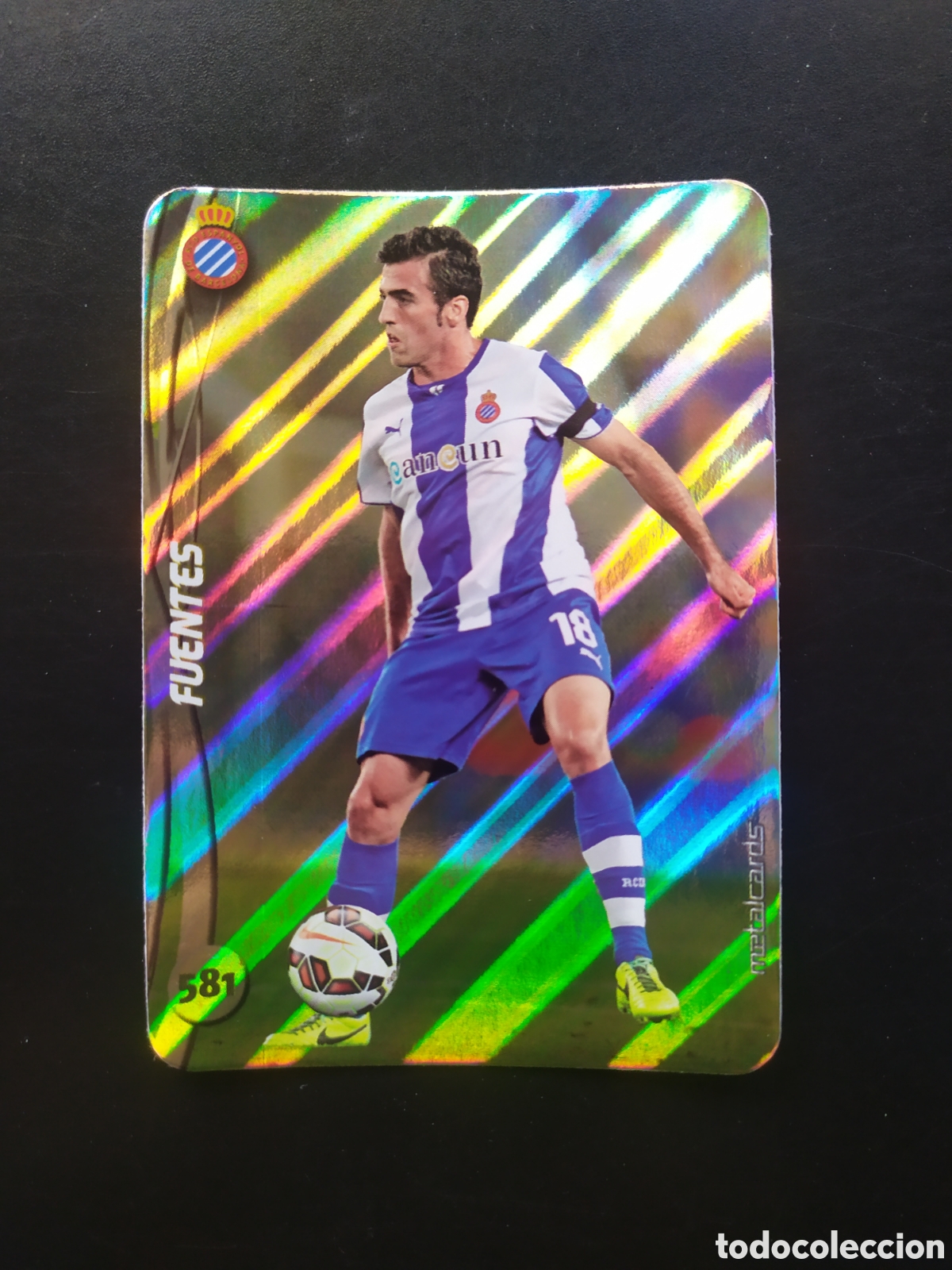 Cromos de F&uacute;tbol: Mundicromo fichas Liga 2014 2015 14 15 Fuentes top brillo rayas n&deg; 581 Espanyol