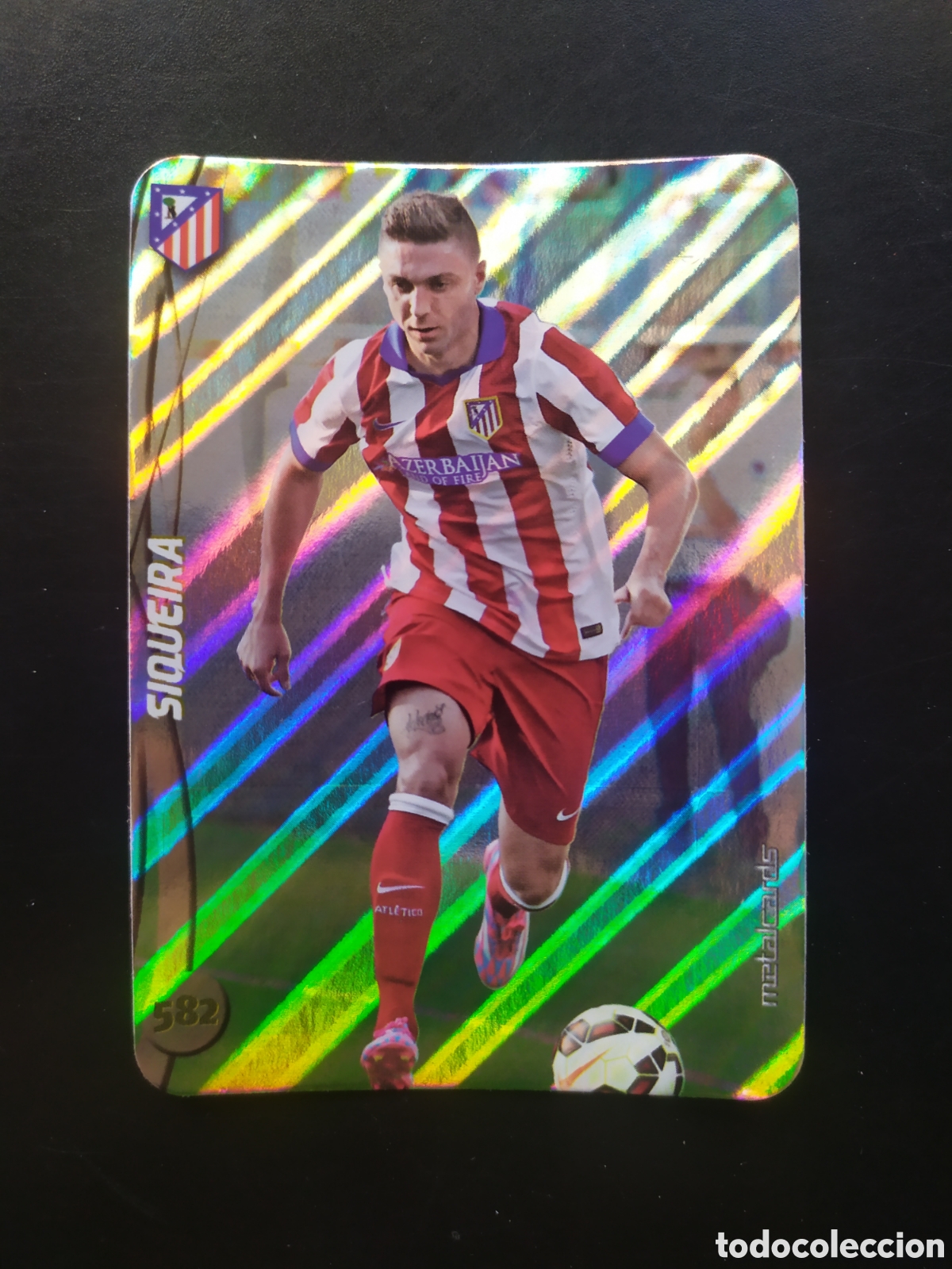 Cromos de F&uacute;tbol: Mundicromo fichas Liga 2014 2015 14 15 Siqueira top brillo rayas n&deg; 582 Atl&eacute;tico Madrid
