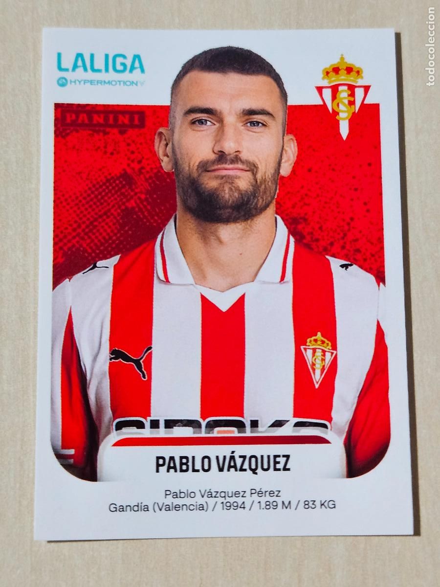 Cromos de F&uacute;tbol: N&ordm; 369 PABLO VAZQUEZ - SPORTING DE GIJON - CROMO - LIGA HYPERMOTION 2025 2026 SEGUNDA DIVISION 25 26