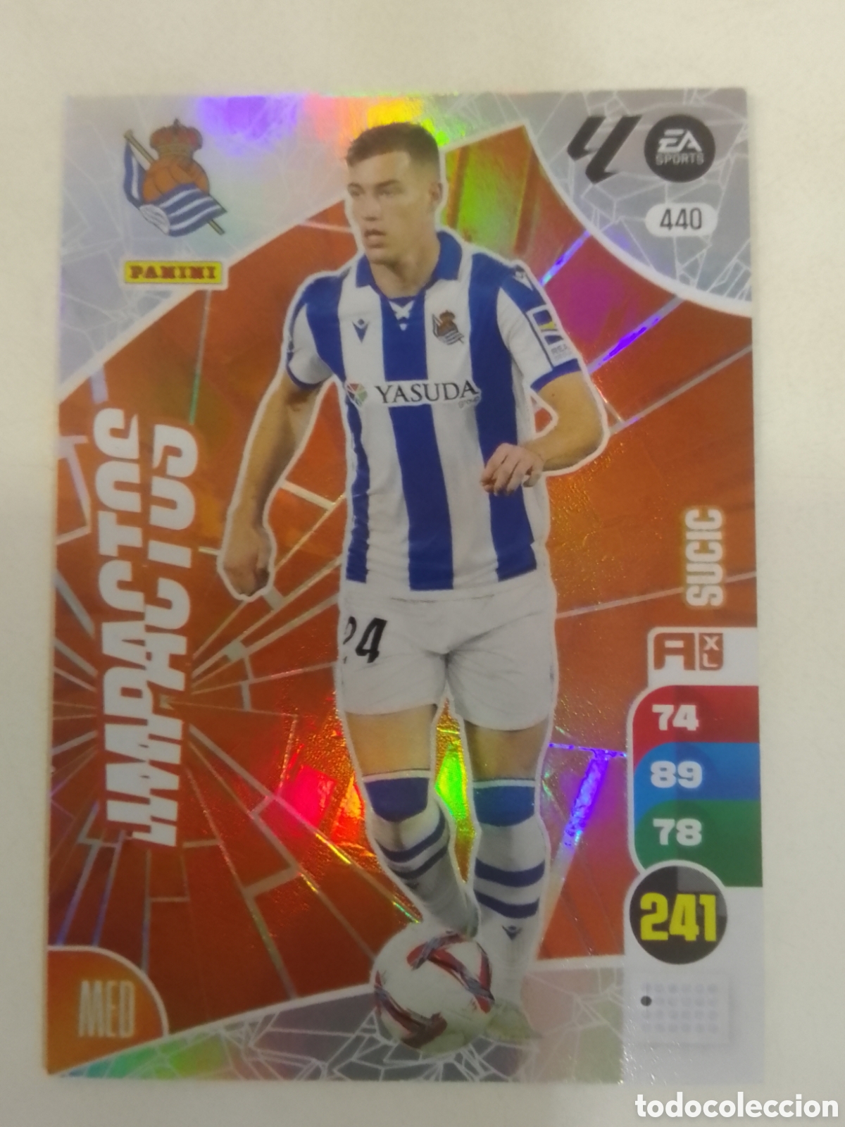 Cromos de F&uacute;tbol: Adrenalyn XL 2024-25 n&deg; 440 Sucic &bull; Real Sociedad. IMPACTOS.