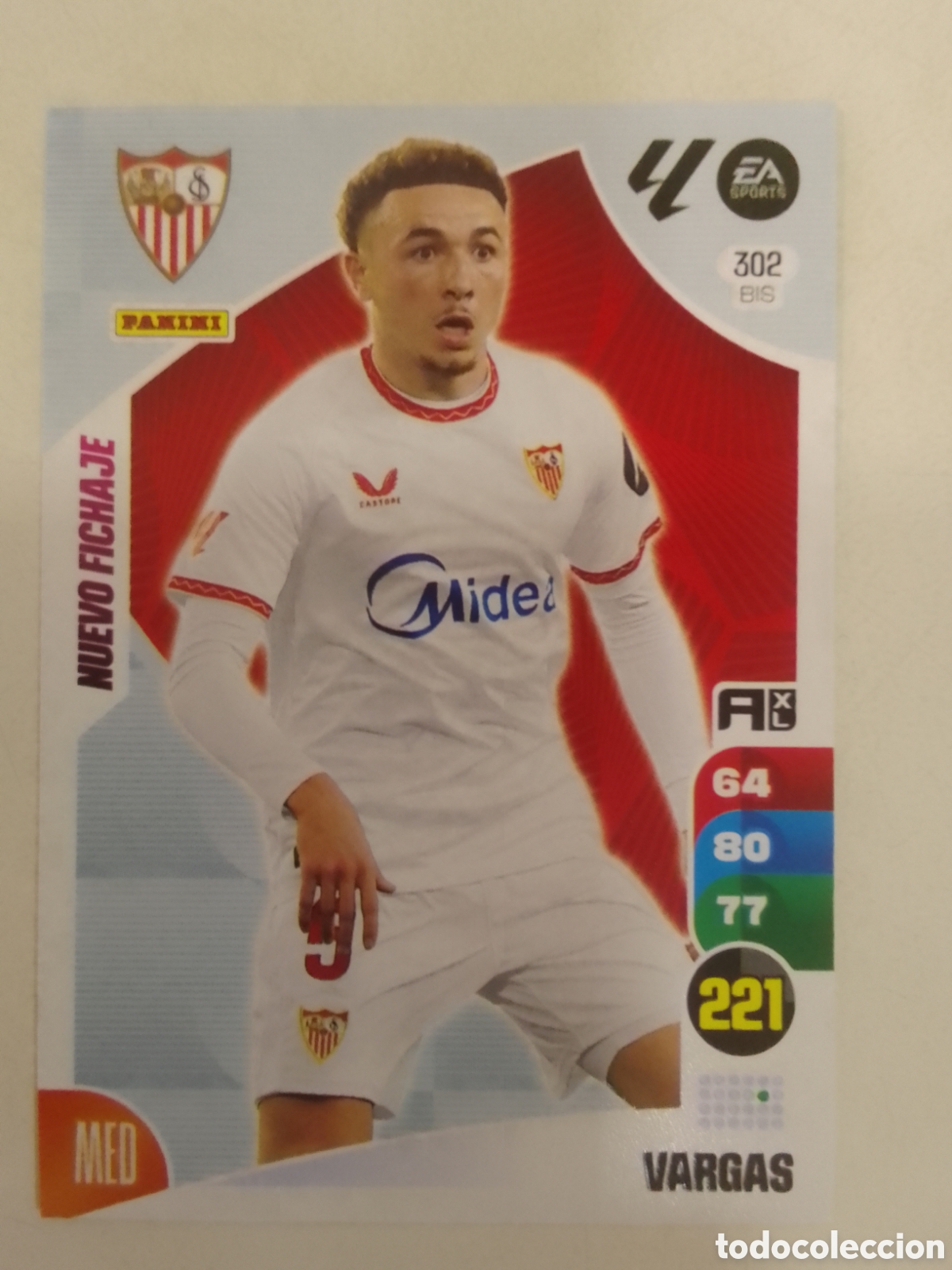 Cromos de Futebol: Adrenalyn XL 2024-25 n&deg; 302 BIS Vargas &bull; Sevilla. NUEVO FICHAJE.